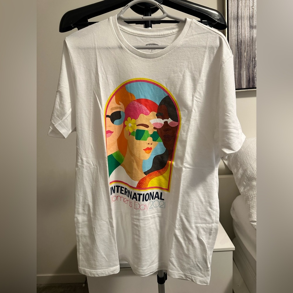 Old Navy International Woman's Day Soft Washed White T-Shirt